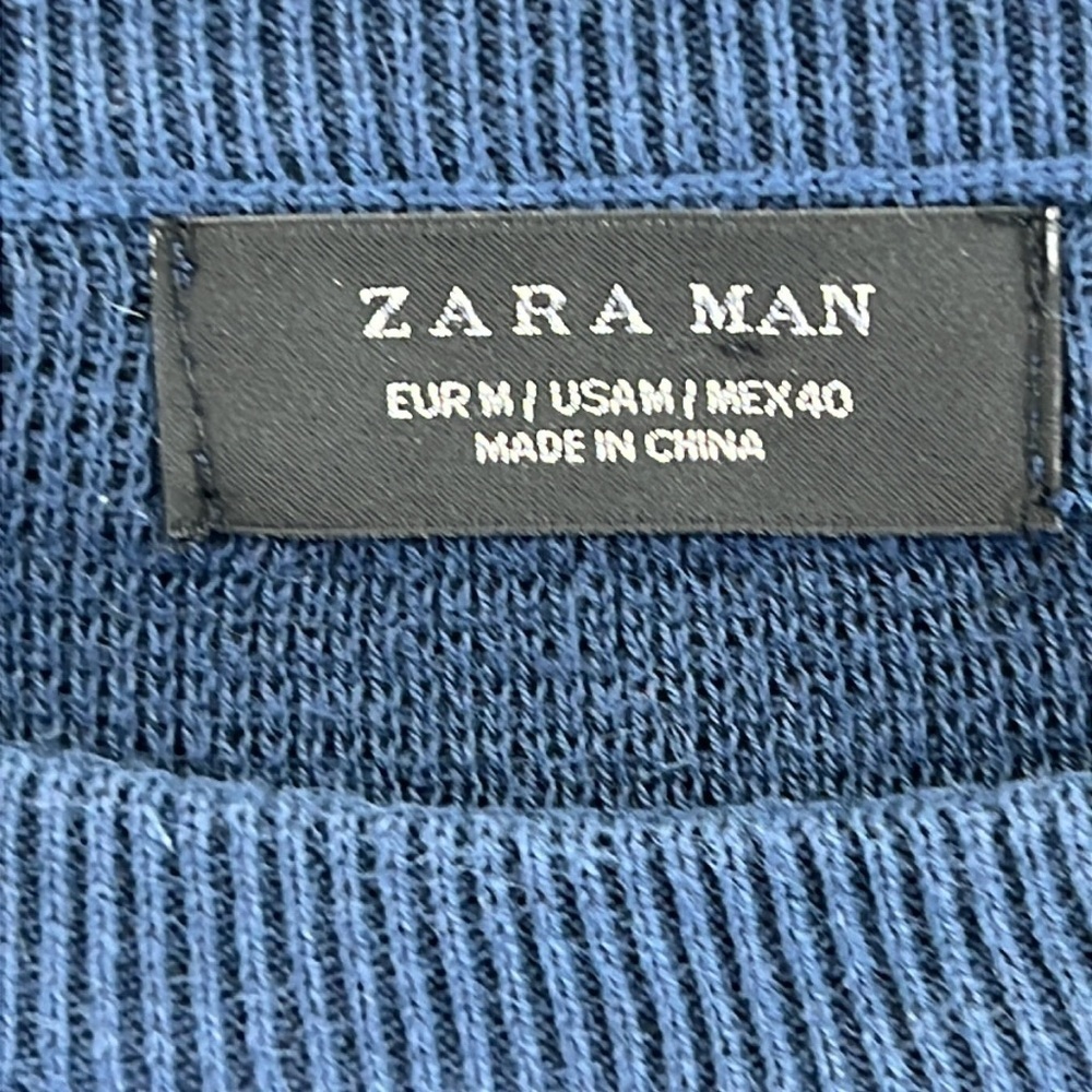 Zara Man Pullover Sweater Sz S/M* Blue/Purple Crew Neck Striped Cotton Blend - Picture 2 of 10
